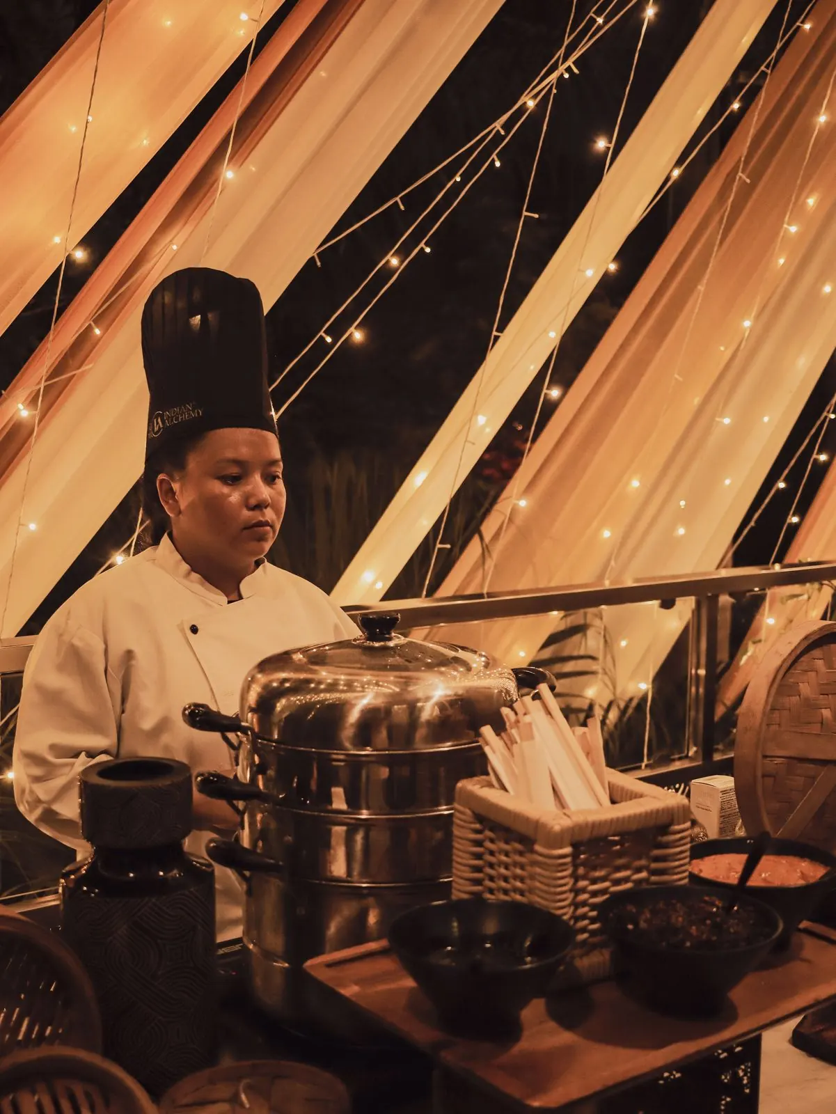 Fairy-Lit Live Station — weddings catering by Indian Alchemy, Gurugram